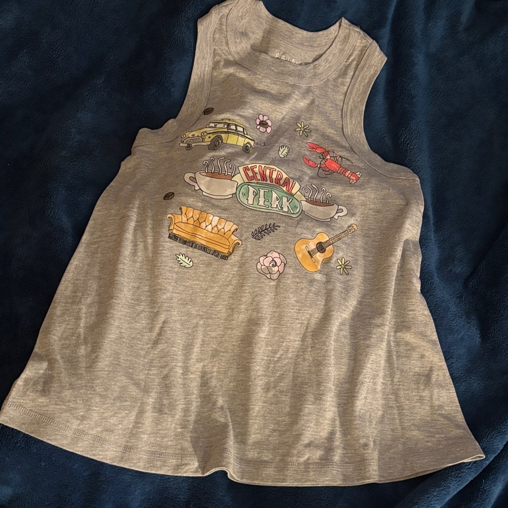 FRIENDS Gray Tank Top with Colorful Graphics